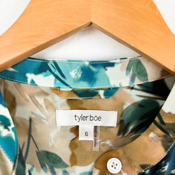 Tyler Boe Petra 100% Silk Floral 3/4 Sleeve Dress Sz 6 - Picture 7 of 16